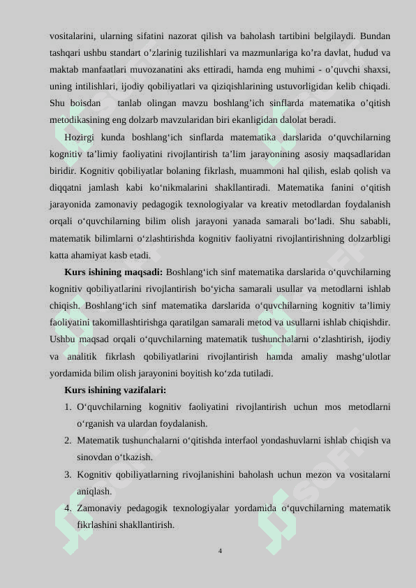 Boshlang'ich sinf Matematika darslarida o'quvchilarning kognitiv ta'limiy faoliyatini takomillashtirish 4