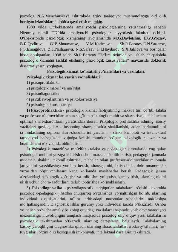 Ijtimoiy sohalarda psixologik xizmatning rivojlanishi  -   КУРС ИШИ 8
