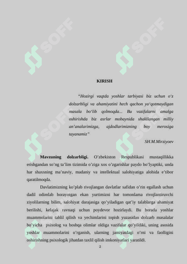 ILK O’SPIRINLIK DAVRIDA SHAXSIY REFLEKSIYANING RIVOJLANISHI - KURS ISHI 2