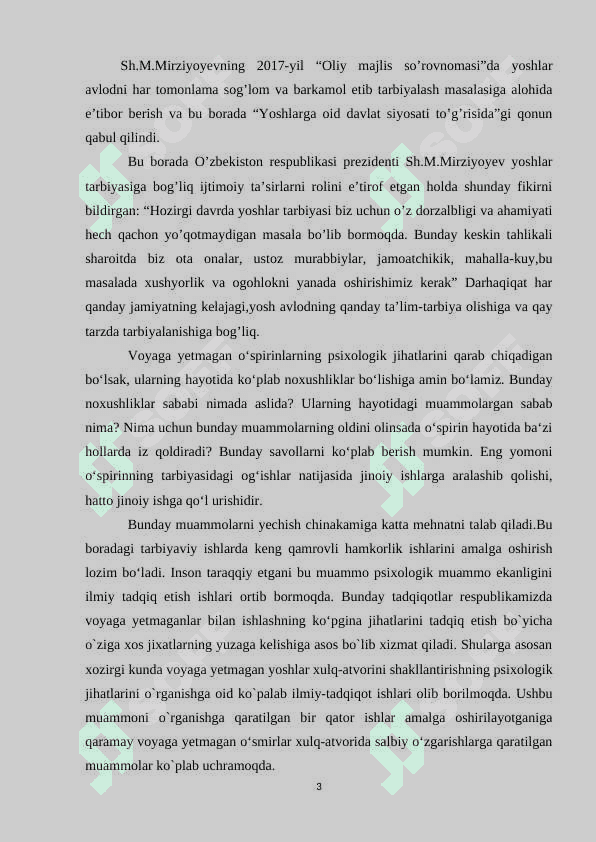 ILK O’SPIRINLIK DAVRIDA SHAXSIY REFLEKSIYANING RIVOJLANISHI - KURS ISHI 3
