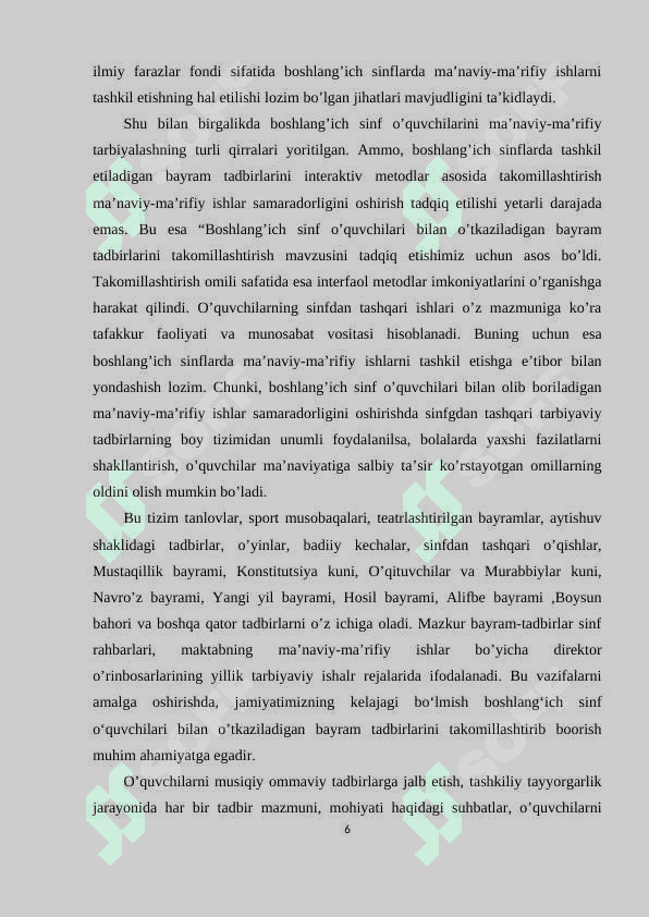Jamoani istiqbolini belgilovchi tarbiyaviy tadbirlarni tashkil etish usullari - KURS ISHI 7