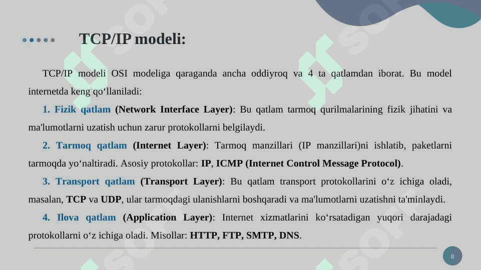 Tarmoq protokollari 8