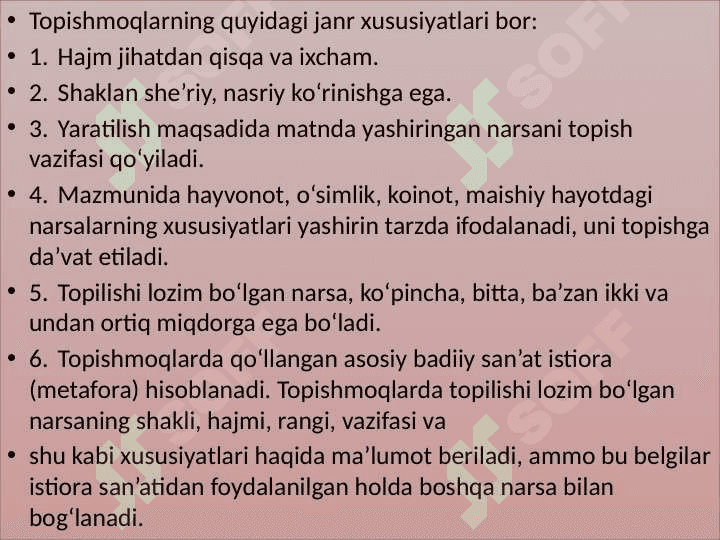 O‘zbek xalq og‘zaki ijodi: xalq maqollari, topishmoqlari, qo‘shiqlari va xalq dostonlari 8