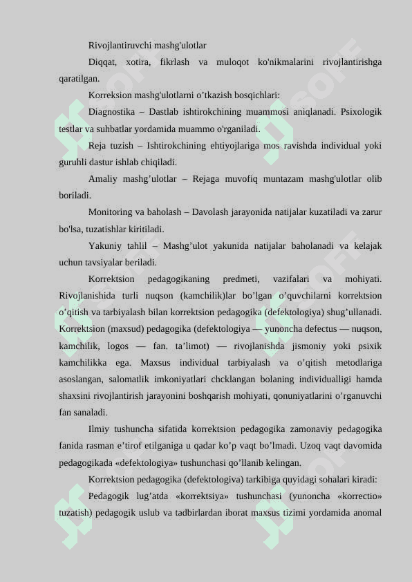 Koreksion mashg'ulotlarni o'tkazishning maqsad va metodikasi 3