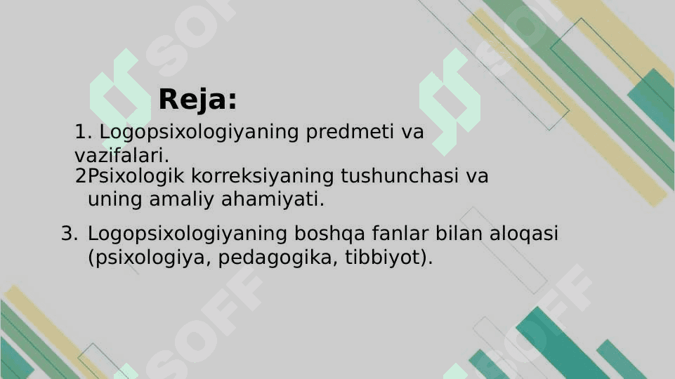 Logopsixologiya va psixologik korreksiya metodlari fanining ilmiy nazariy asoslari 3