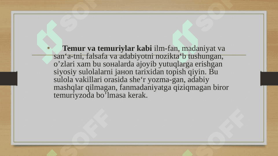 Amir Temur va temuriylar davrida madaniy hayot 3