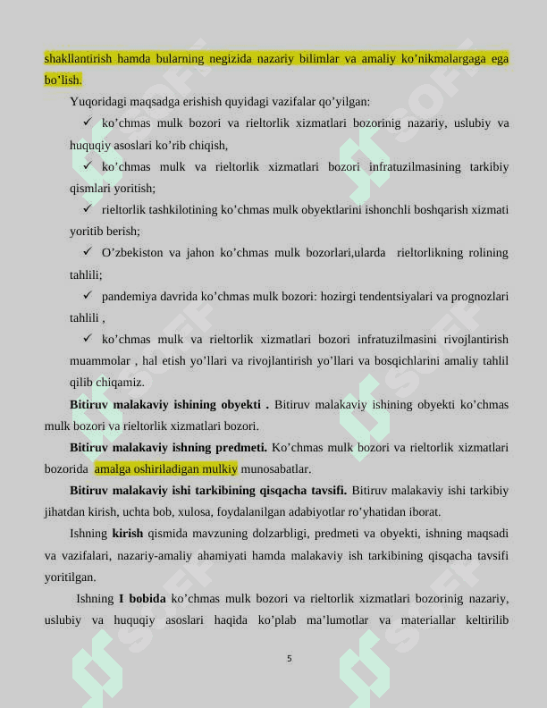 Ko‘chmas mulk va rieltorlik xizmatlari bozorlarini rivojlantirishning nazariy va metodologik asoslari 5