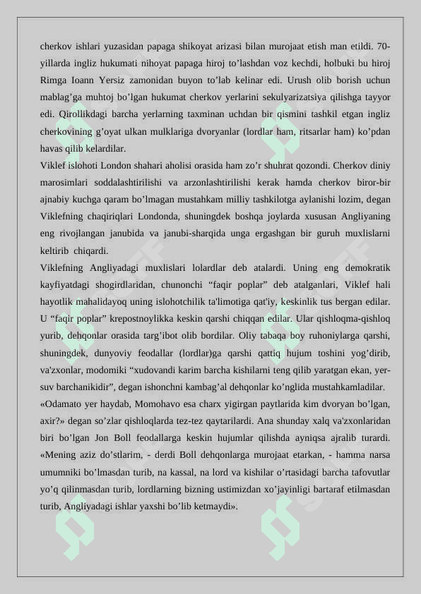 XI-XV asrlarda Angliya” mavzusida ilmiy ma'ruza 4