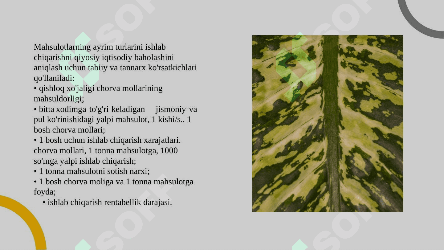 Chorvachilik mahsulotlarnni yetishtirish samaradorlik ko’rsatkichlarini iqtisodiy baholash 3