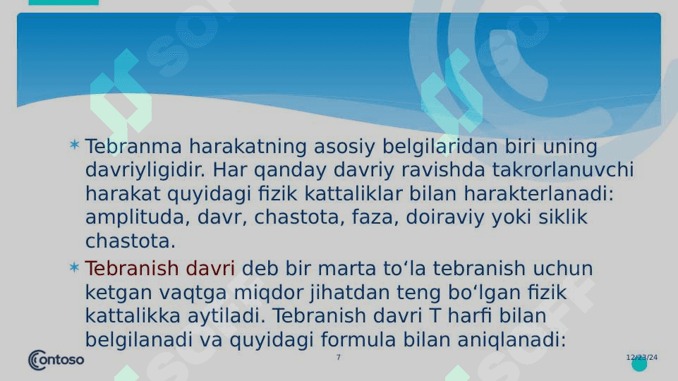 MEXANIK TEBRANISHLAR 7