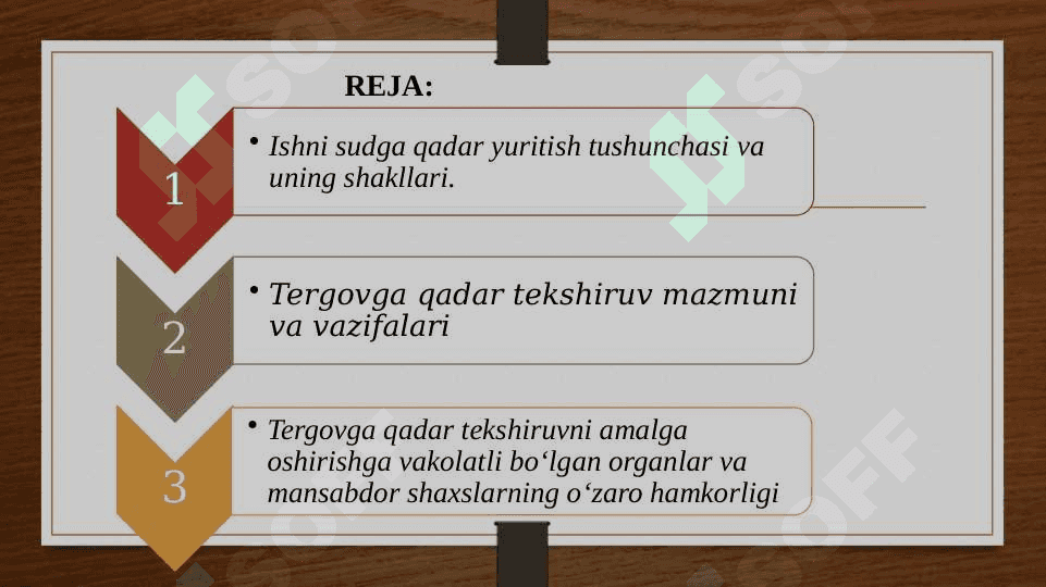 ISHNI SUDGA QADAR YURITISH MAZMUNI VA SHAKLLARI TERGOVGA QADAR TEKSHIRUV 2