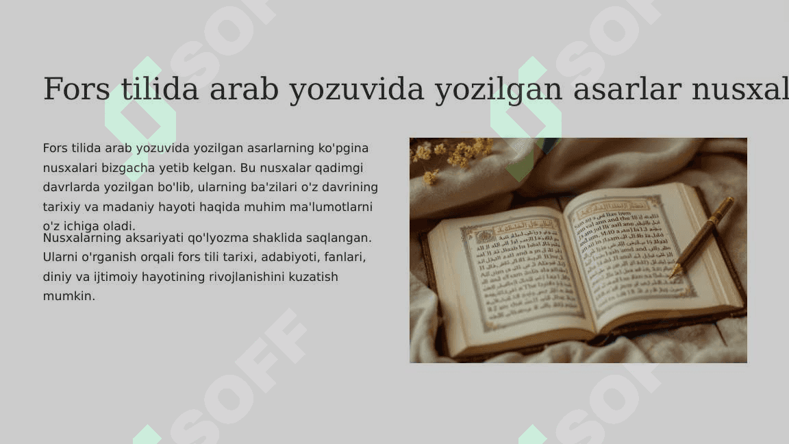 Fors Tilida Arab Yozuvida Yozilgan Dastlabki Manbalar 3