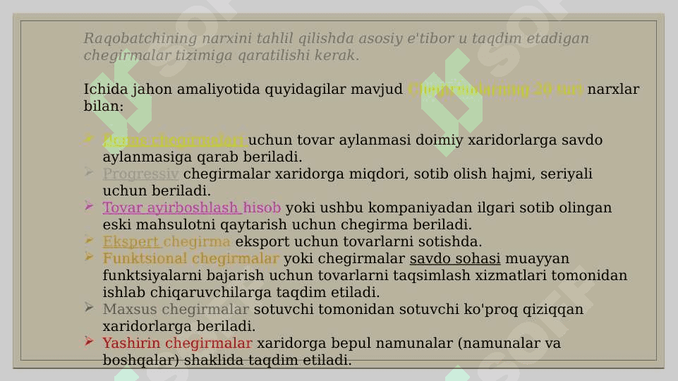 Narx siyosati va narxlash 6