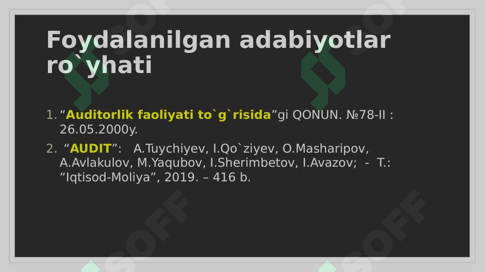 Auditning turlari va shakllari 2