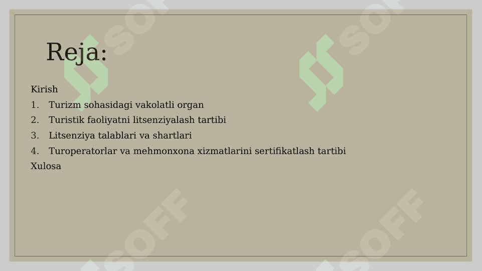O'zbekistondagi turistik korxona faoliyatining huquqiy asoslari 2