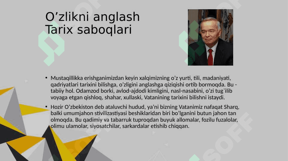 Prezidentimiz Islom Karimovning “Tarixiy xotirasiz kelajak yo`q” asari 3