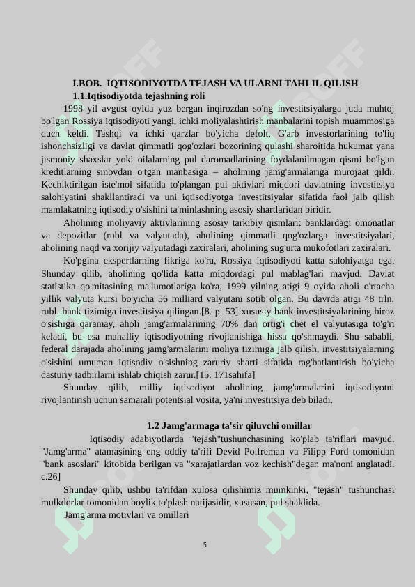 IQTISODIY JAMGʻARISH MOHIYATI VA MANBALARI 5