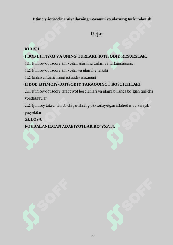 Ijtimoiy-iqtisodiy ehtiyojlarning mazmuni va ularning turkumlanishi 2