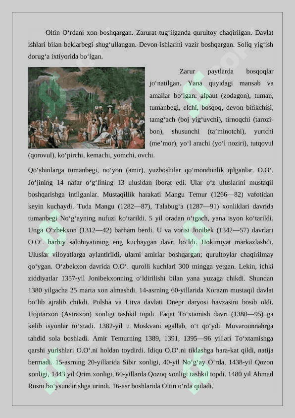 Oltin o‘rdaning  to‘la  tor mor etilishi va uning axamiyati 2
