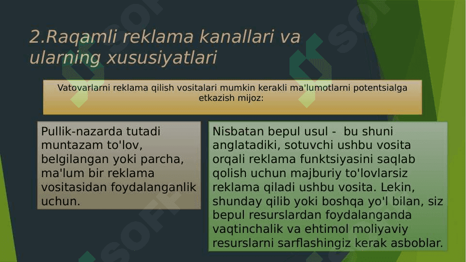 Raqamli Marketing texnologiyalari turlar 8