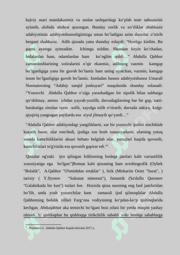 “O‘tmishdan ertaklar” qissasida davr va shaxs talqini 8