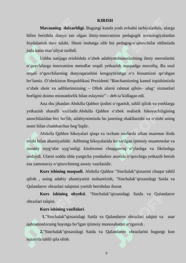 "Sinchalak" qissasidagi Saida va Qalandarov obrazlari talqini 3