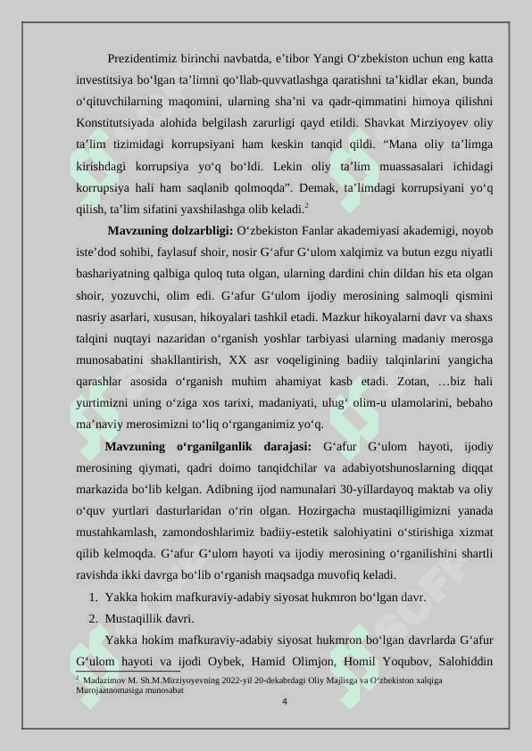 G‘afur G‘ulomning hikoyanavislik mahorati 4