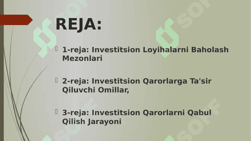 Investitsion qarorlar qabul qilish asoslari 2