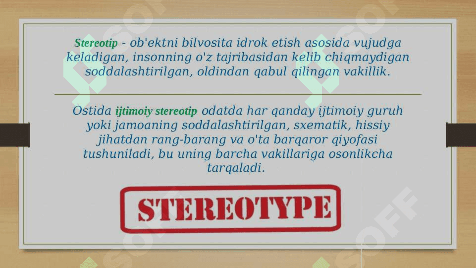 STEREOTIPLAR VA ULARNING TURLARI 3