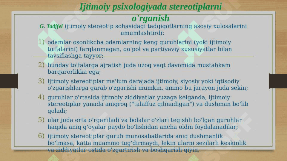 STEREOTIPLAR VA ULARNING TURLARI 6