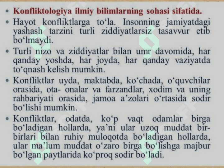 Stomatologiyada
ziddiyatli masalalar konflikt va ularni bartaraf etish 2