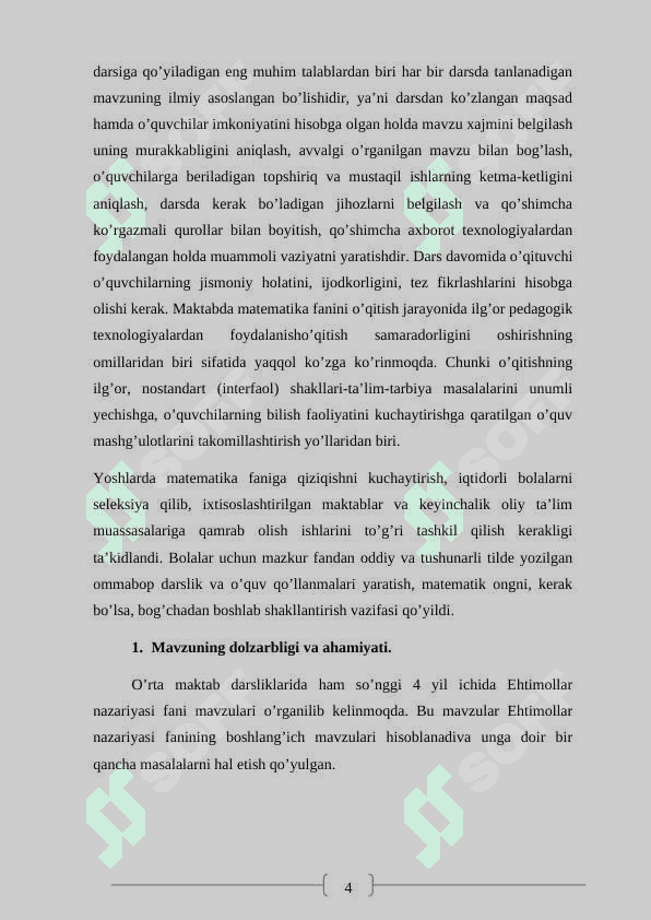 Puasson teoremalari va uning tatbiqlari 4