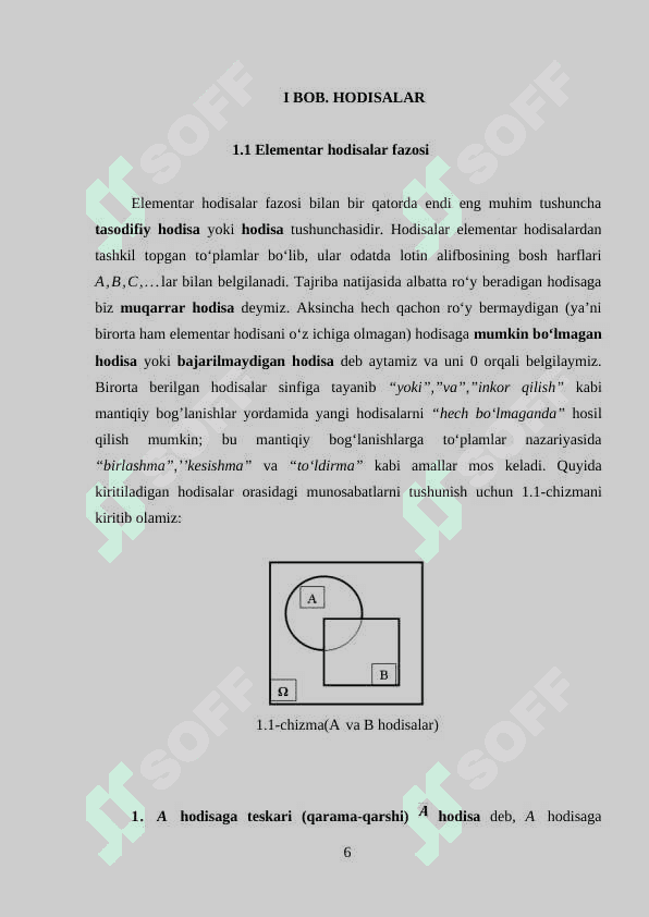 Shartli ehtimolliklar va hodisalarning bog’liqsizligi 6