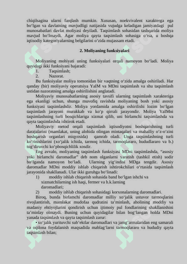 Moliyaning mohiyati va funksiyalari 6