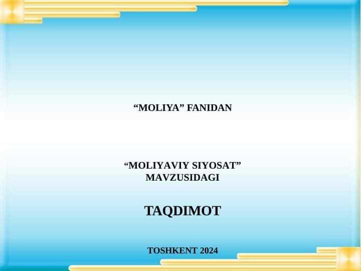 MOLIYAVIY SIYOSAT
