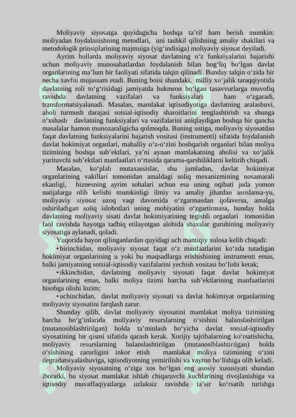 Moliyaviy siyosat 2