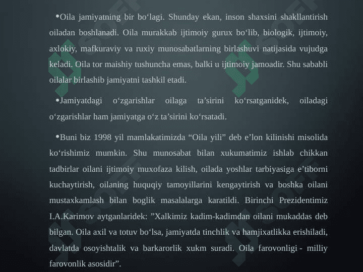Oilada tarbiya asoslari 2