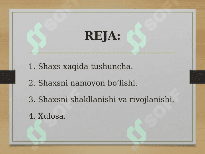 SHAXSNI EVOLYUTSION JIHATDAN RIVOJLANISHI 2
