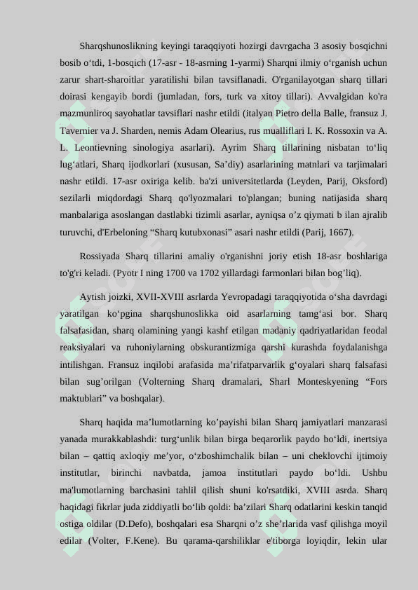 Sharqshunoslikning kelib chiqish tarixi, shakllanishi va rivojlanishi 3