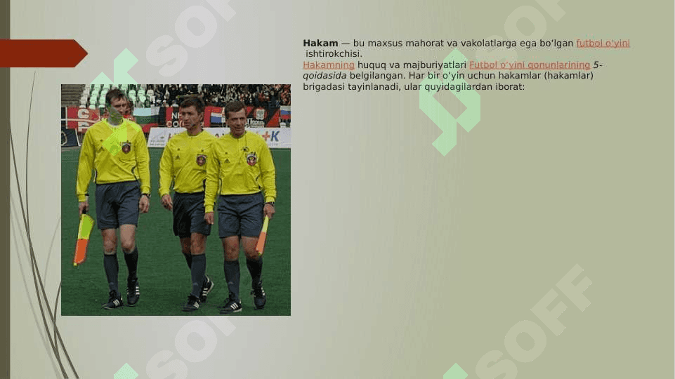 FUTBOL O'YINIDA HAKAMLIK 2