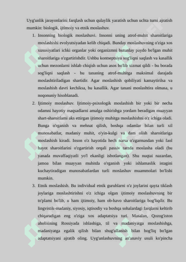 Moslashuv samaradorligi. Kasalliklarning ekologik jihatlari 3