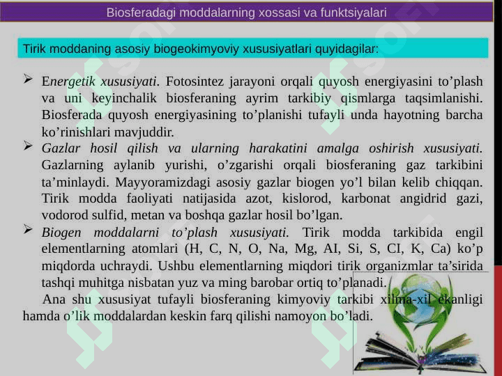 BIOSFERA HAQIDA TA’LIMOT 7