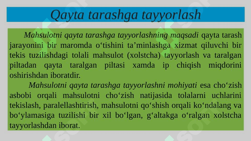 Piltabirlashtiruvchi va  qayta tarash mashinalarining vazifasi, tuzilishi va ishlash 3