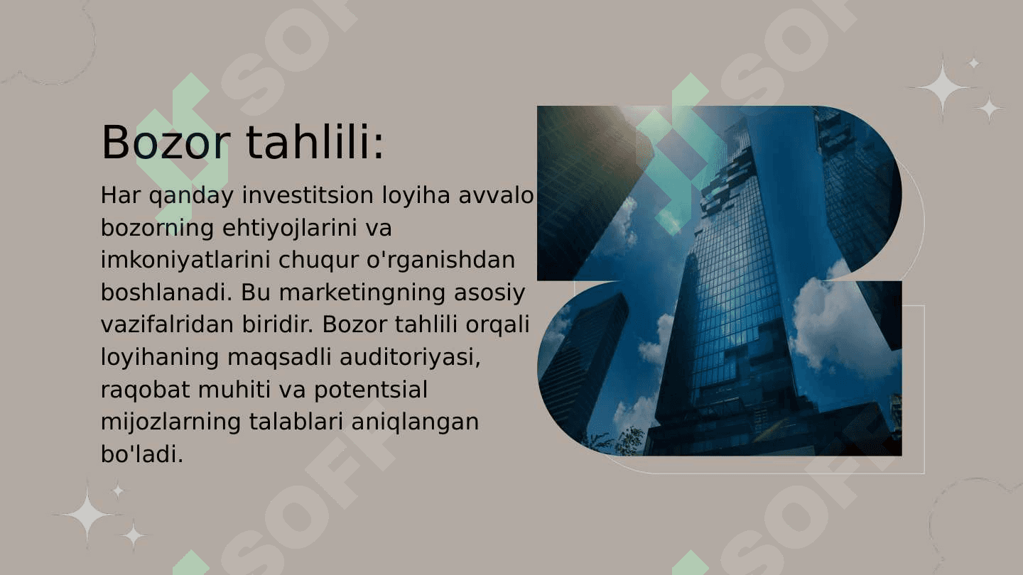 Invistitsion loyihalarda marketingni o’rni 3