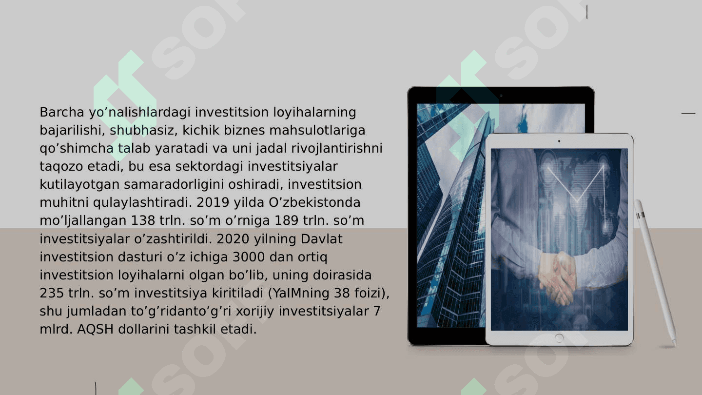 Invistitsion loyihalarda marketingni o’rni 4