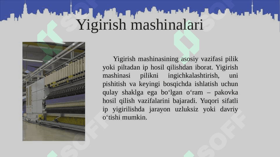 Halqali yigirish mashinasi va Pnevmomexanik yigirish mashinasining turlari 4