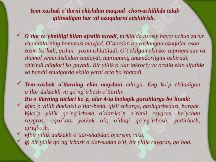 YEM-XASHAK O’TLARNING AHAMIYATI, BIOLOGIYASI.pptx 2
