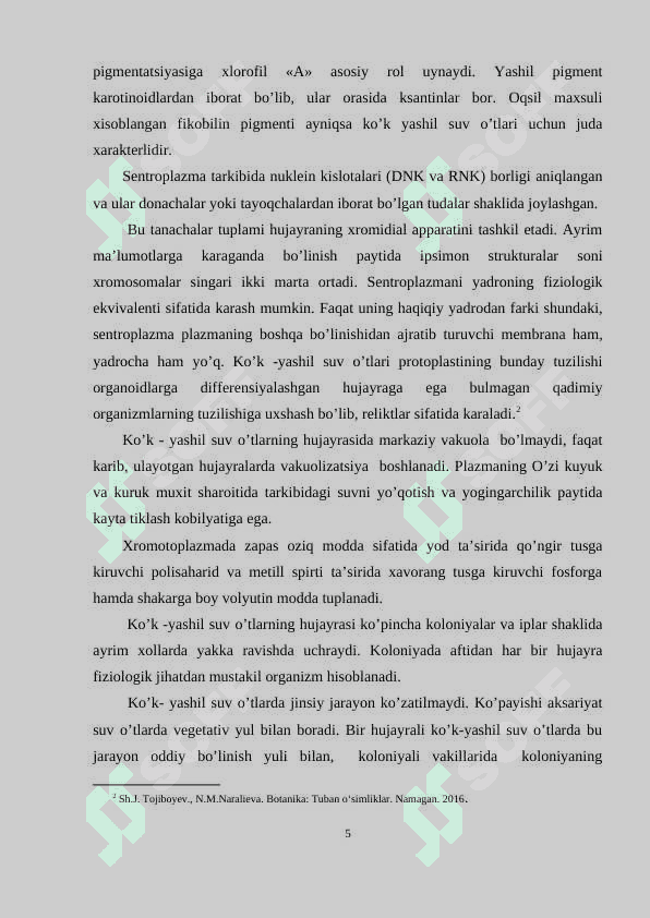 KO‘K-YASHIL(CYANOPHYTA)  SUV O’TLARINING UMUMIY TASNIFI 5