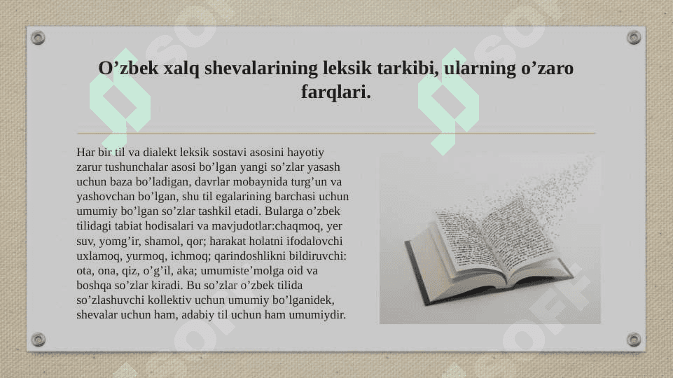 Shevaga oid matnlarning leksik xususiyatlari 2