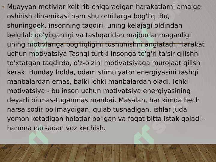 Ichki tashkiliy motivatsiyalar 2